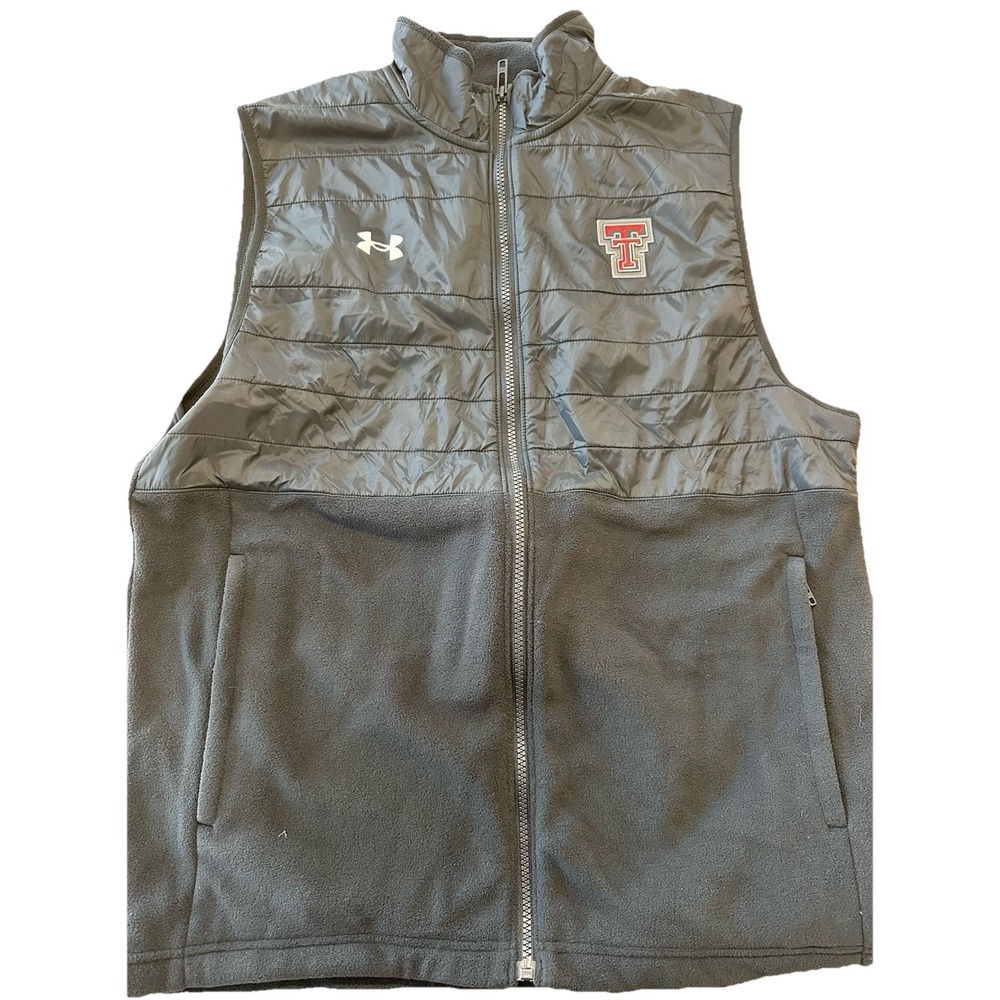 Under Armour Texas Tech Puffer Fleece Vest Mens Large Black Jacket 1372069-002